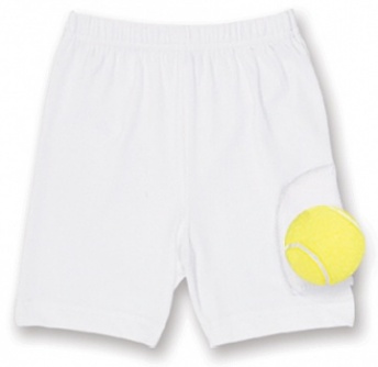 Girls white tennis shorts with ball pocket
